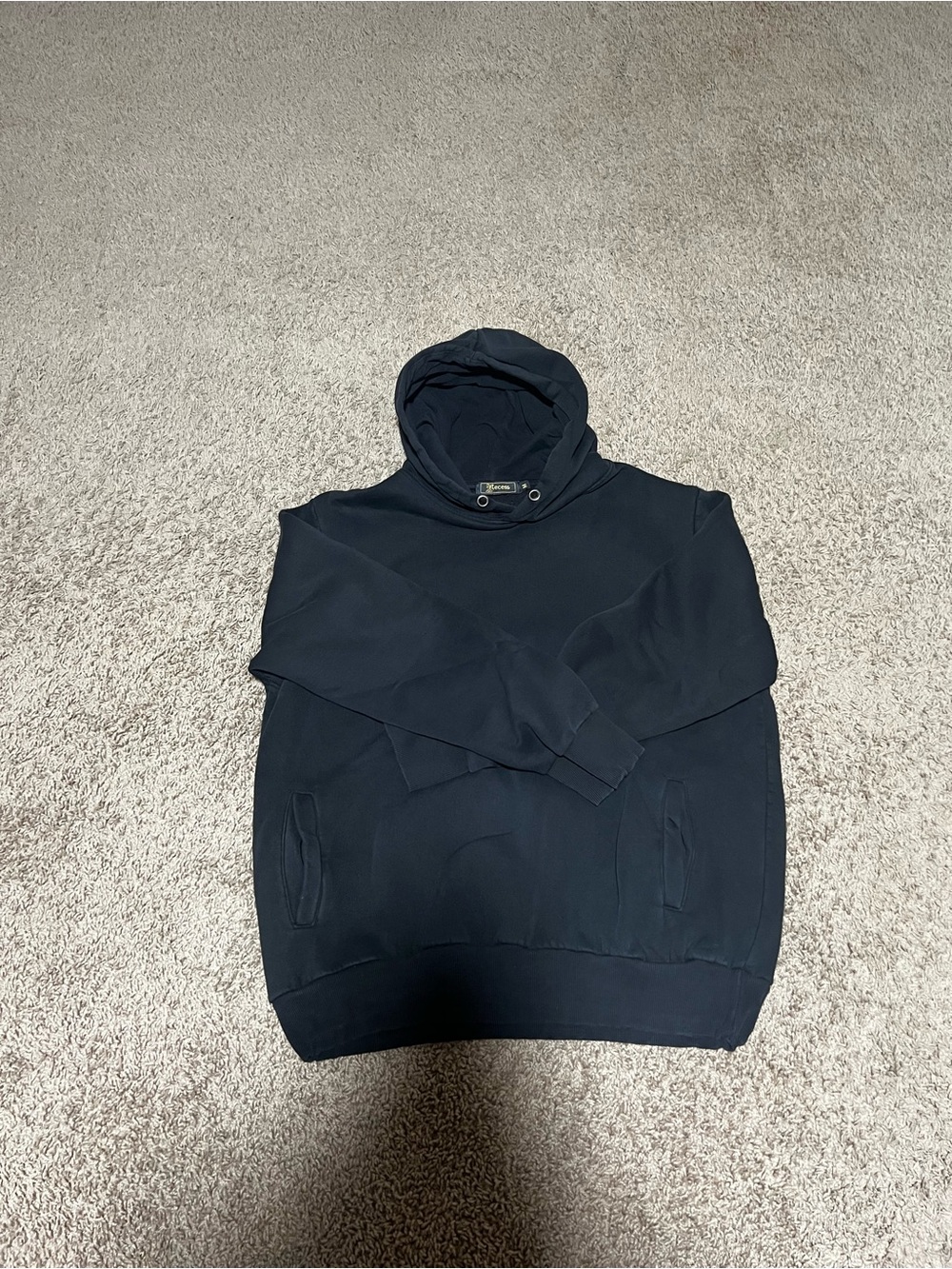 Men's Black Hooded Pullover Sweatshirt